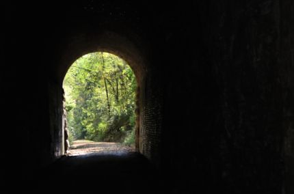 Looking back at tunnel entrance