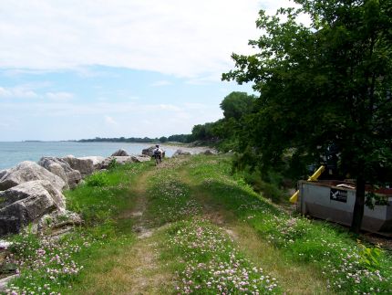 Rugged road alongside Lake Michigan