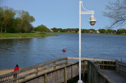 Lake Arlington Boathouse view of lake and trail