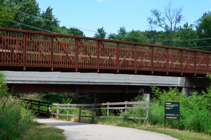 Deerfield Road underpass looking back north from DPR trail