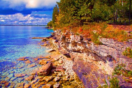 Colorful Lake Michigan Shoreline, Door County