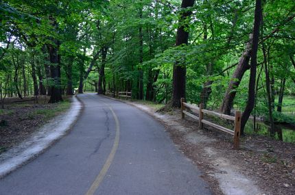 NB Trail and North Branch of the Chicago River on the right.