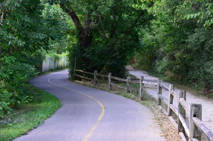 Paved and crushed stone path on NB Trail