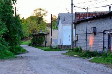 Bike Trail behind buildings in Onalaska