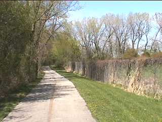 Passing the golf course on bike trail