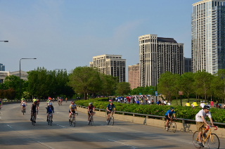 Looking back from the northbound lanes of LSD on Bike the Drive