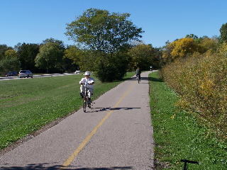 Bike traffic on the Busse Woods bike trail