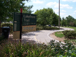 The northern end of the lakefront trail