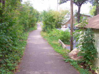 Some houses along the Fox River Trail