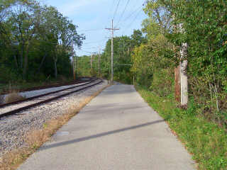 Riding next to the tracks on the FRT